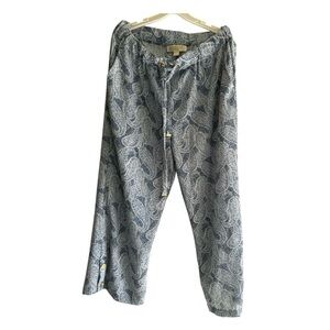 MICHAEL Michael Kors Blue and White Wide Leg Pants